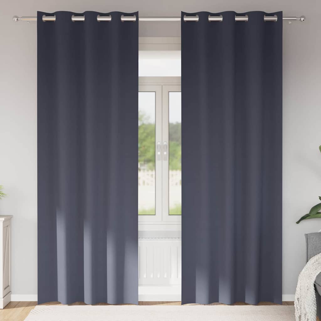 Vorhänge mit Vorhängen 2 pcs Anthrazit Polyester