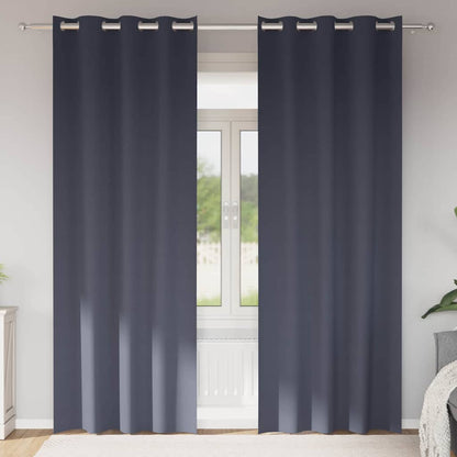 Vorhänge mit Vorhängen 2 pcs Anthrazit Polyester