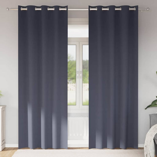 Vorhänge mit Vorhängen 2 pcs Anthrazit Polyester