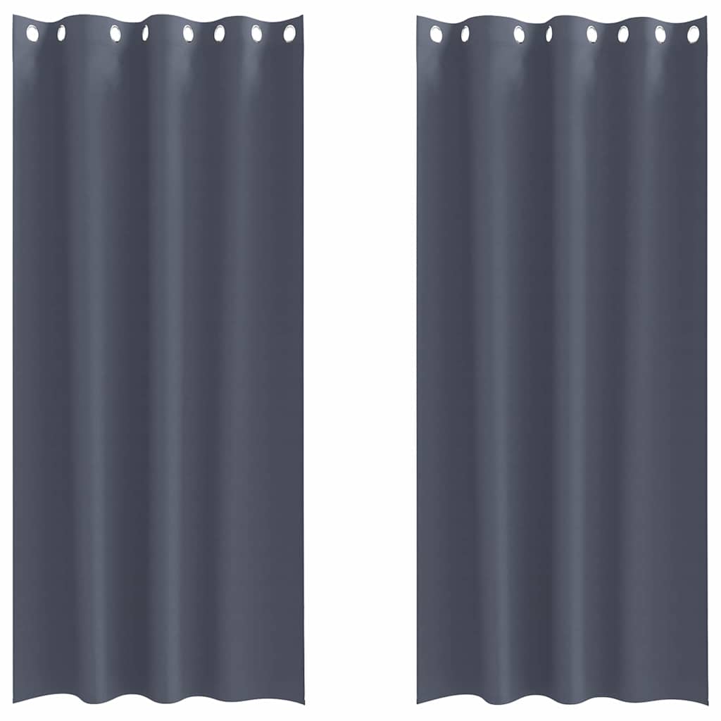 Vorhänge mit Vorhängen 2 pcs Anthrazit Polyester