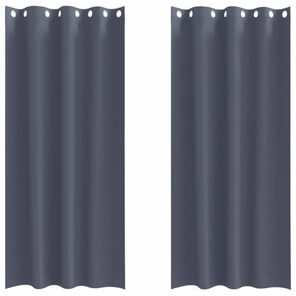 Vorhänge mit Vorhängen 2 pcs Anthrazit Polyester