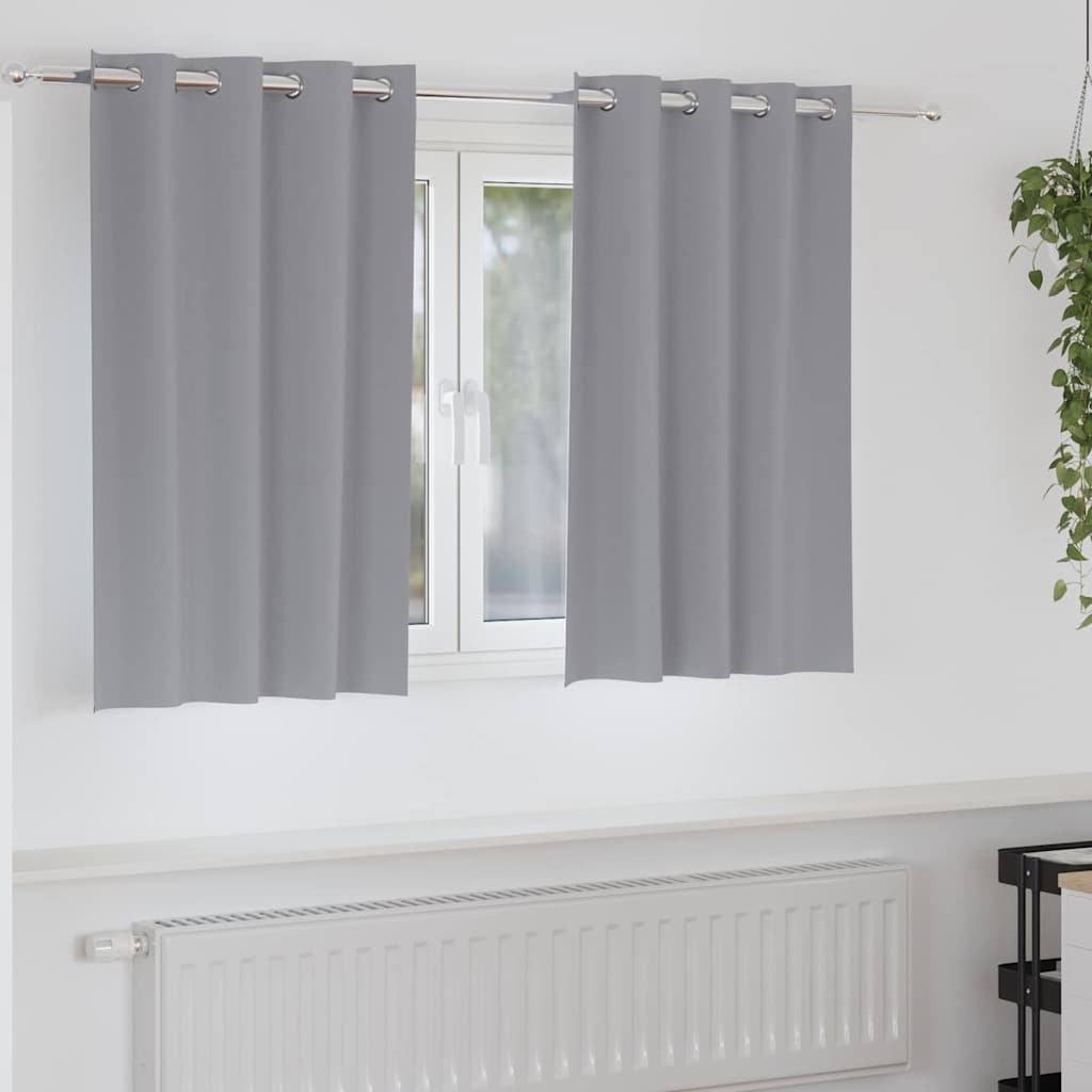 Vorhänge mit Vorhängen 2 pcs Hellgrau Polyester
