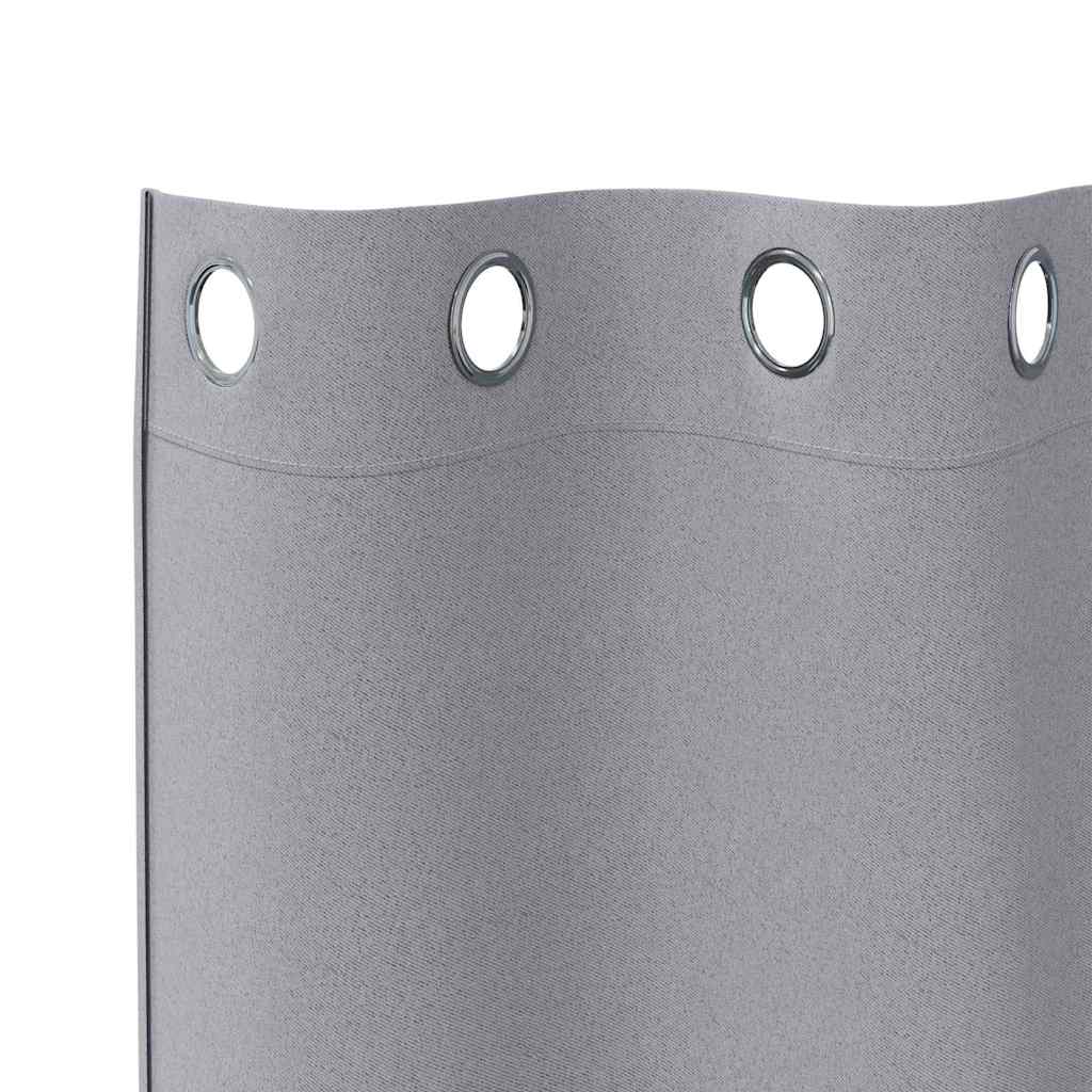 Vorhänge mit Vorhängen 2 pcs Hellgrau Polyester