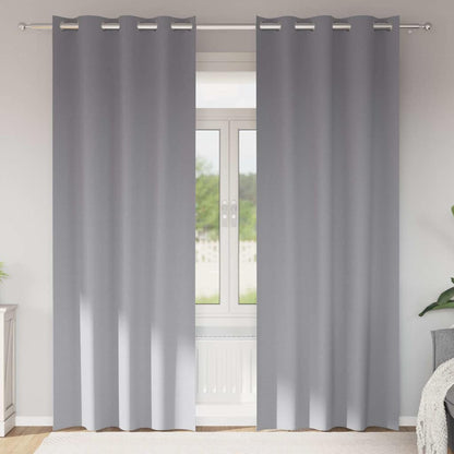 Vorhänge mit Vorhängen 2 pcs Hellgrau Polyester