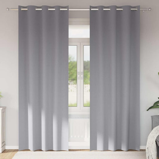 Vorhänge mit Vorhängen 2 pcs Hellgrau Polyester