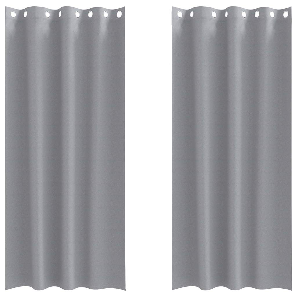 Vorhänge mit Vorhängen 2 pcs Hellgrau Polyester