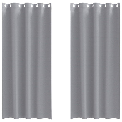 Vorhänge mit Vorhängen 2 pcs Hellgrau Polyester