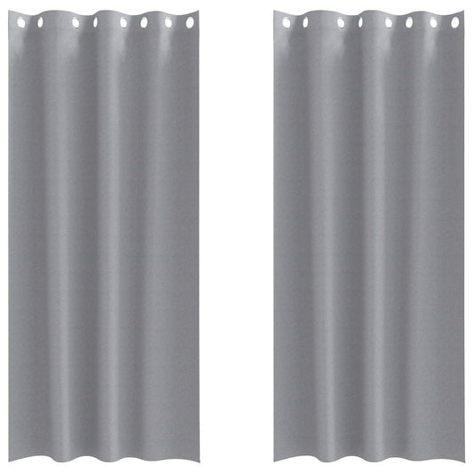 Vorhänge mit Vorhängen 2 pcs Hellgrau Polyester