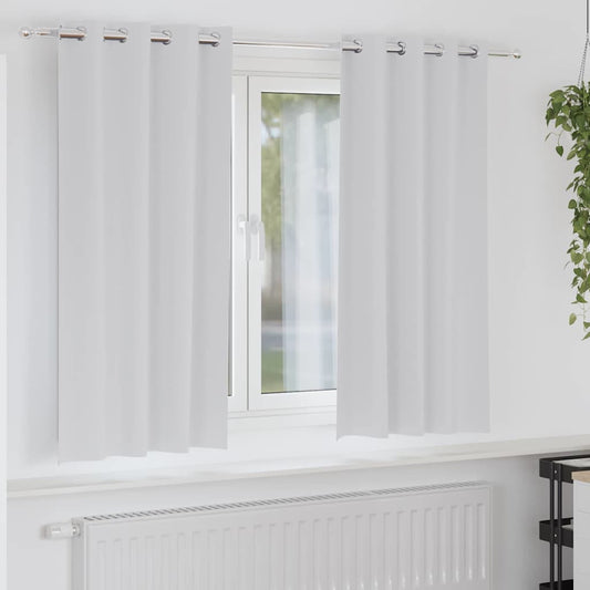 Vorhänge mit Vorhängen 2 pcs Hellgrau Polyester