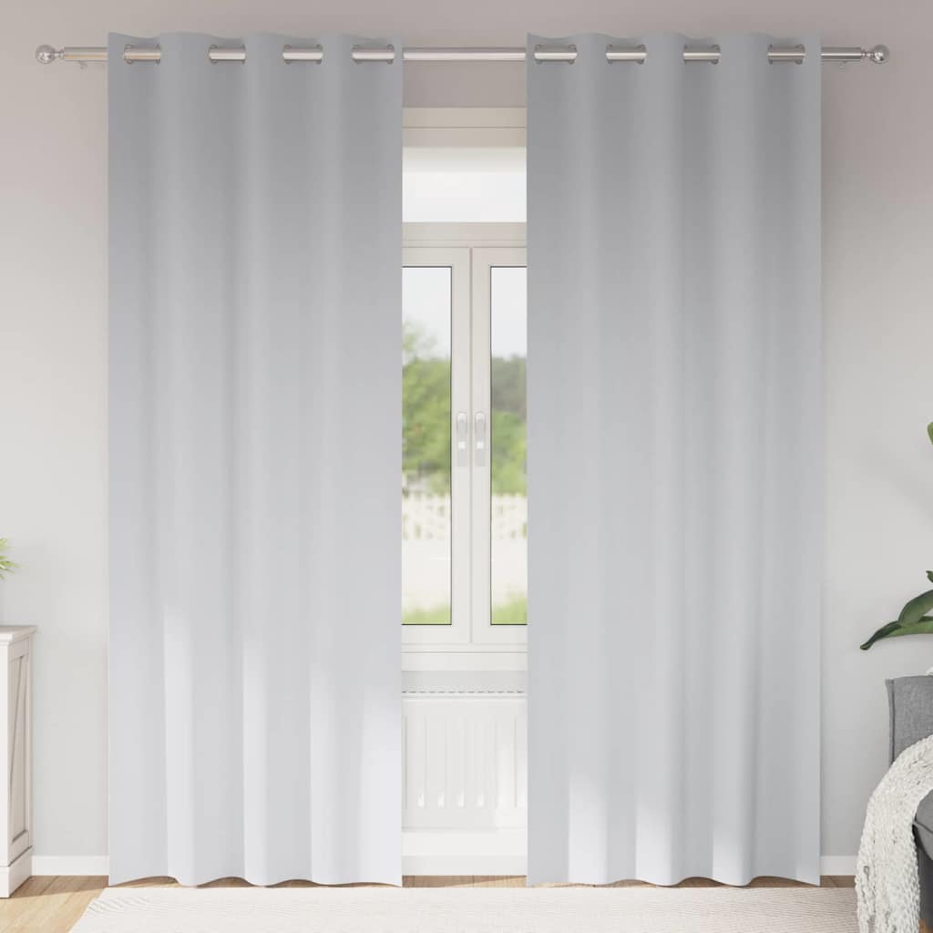 Vorhänge mit Vorhängen 2 pcs Hellgrau Polyester