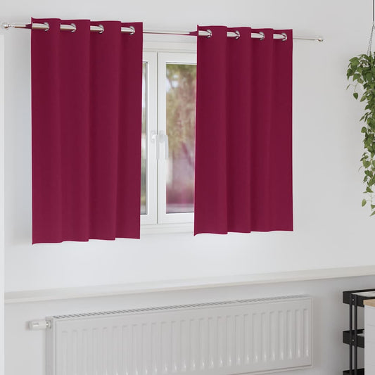 Vorhänge mit Vorhängen 2 pcs Weinrot Polyester