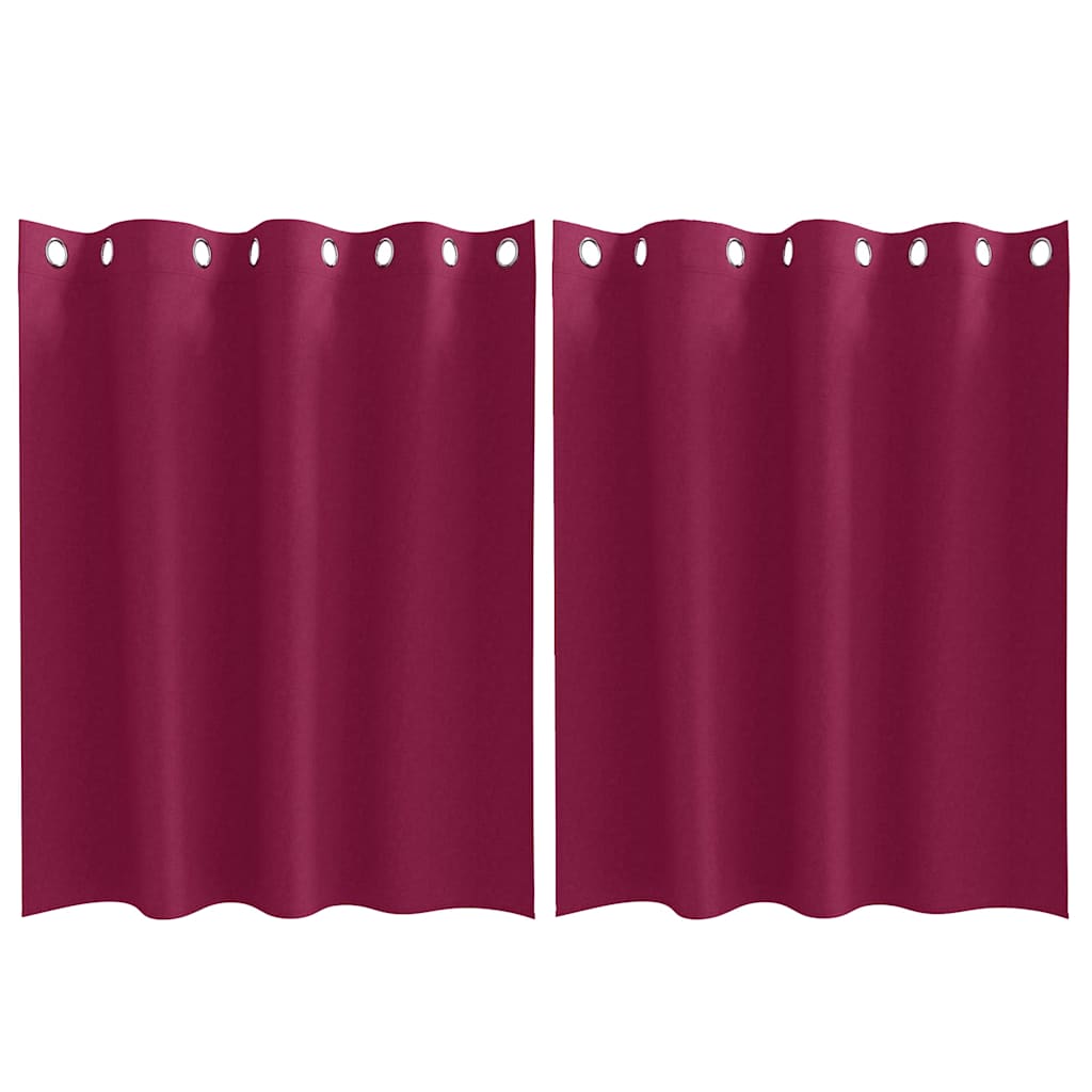 Vorhänge mit Vorhängen 2 pcs Weinrot Polyester