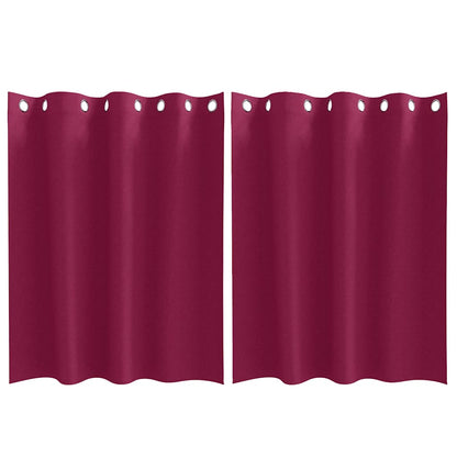 Vorhänge mit Vorhängen 2 pcs Weinrot Polyester
