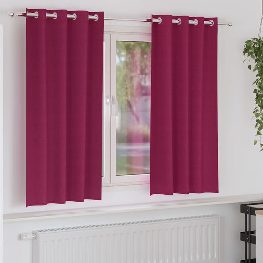 Vorhänge mit Vorhängen 2 pcs Weinrot Polyester