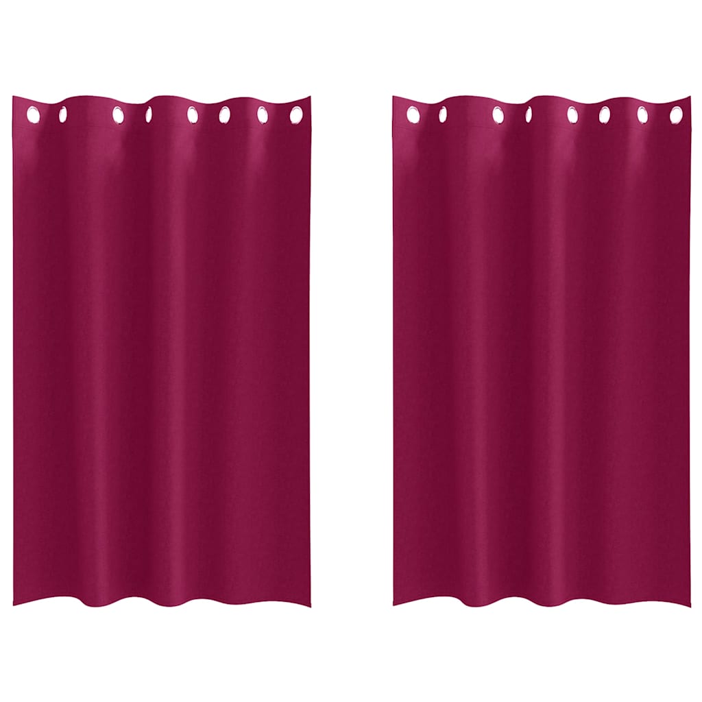Vorhänge mit Vorhängen 2 pcs Weinrot Polyester