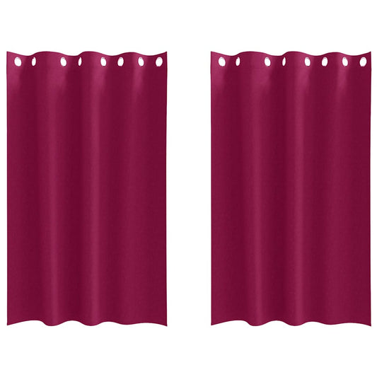 Vorhänge mit Vorhängen 2 pcs Weinrot Polyester