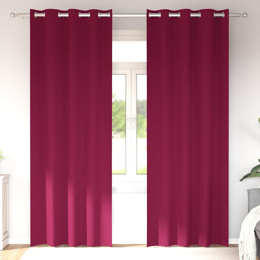 Vorhänge mit Vorhängen 2 pcs Weinrot Polyester