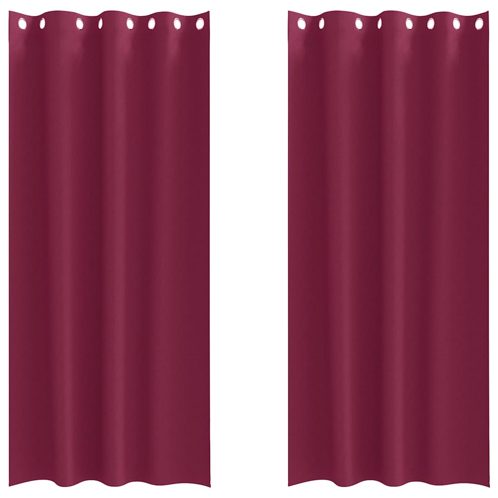 Vorhänge mit Vorhängen 2 pcs Weinrot Polyester