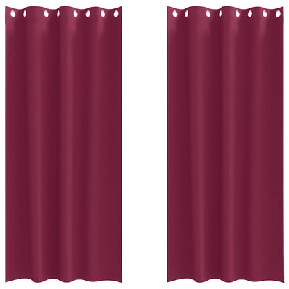Vorhänge mit Vorhängen 2 pcs Weinrot Polyester