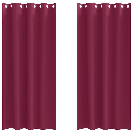 Vorhänge mit Vorhängen 2 pcs Weinrot Polyester