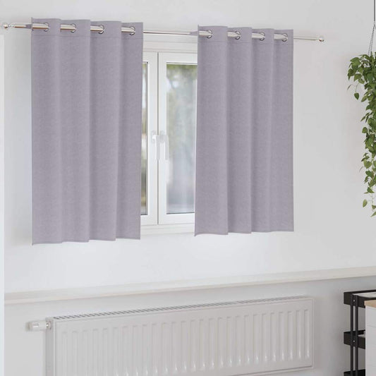 Vorhänge mit Vorhängen 2 pcs Metallgrau Polyester