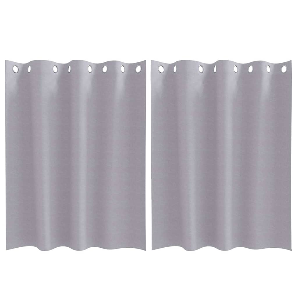 Vorhänge mit Vorhängen 2 pcs Metallgrau Polyester