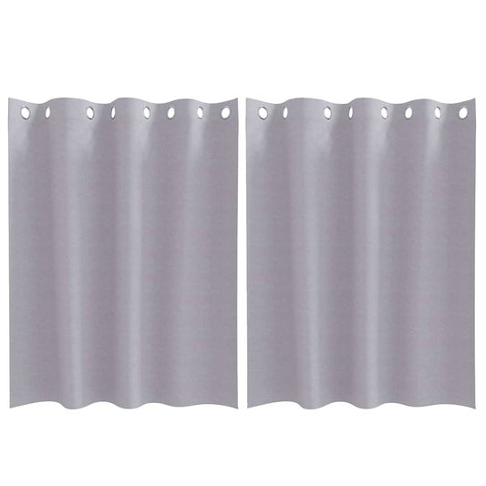 Vorhänge mit Vorhängen 2 pcs Metallgrau Polyester