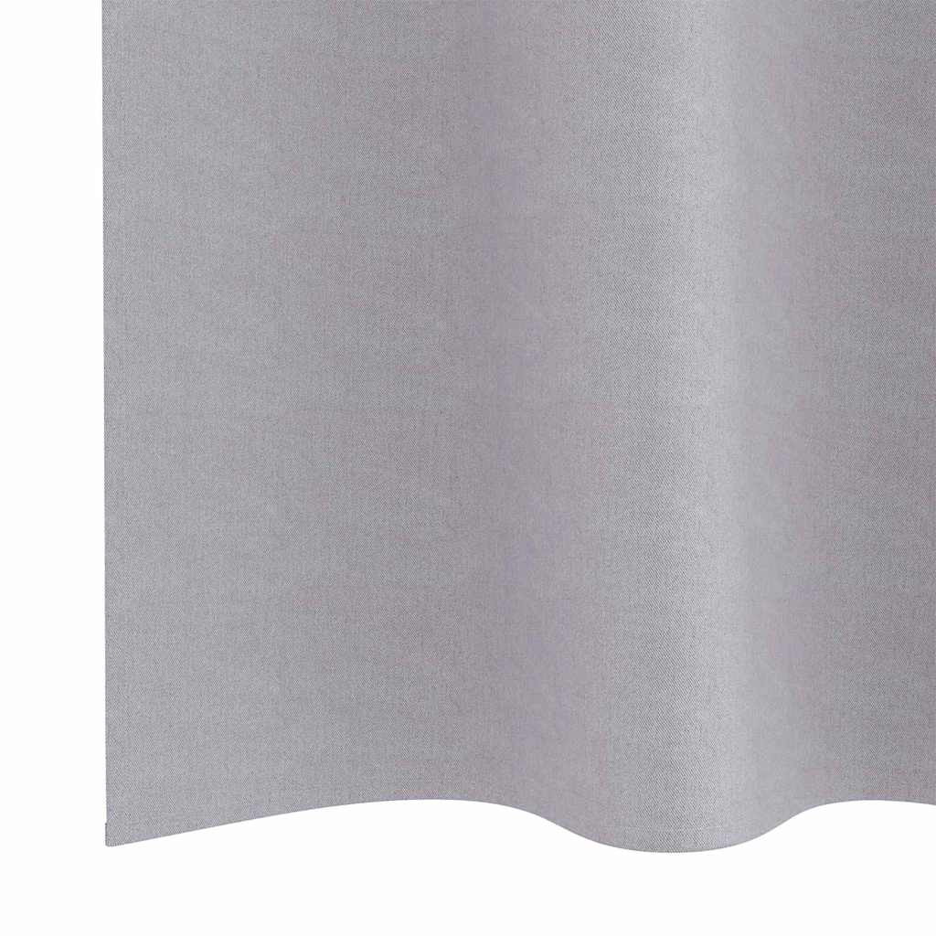 Vorhänge mit Vorhängen 2 pcs Metallgrau Polyester