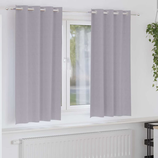 Vorhänge mit Vorhängen 2 pcs Metallgrau Polyester