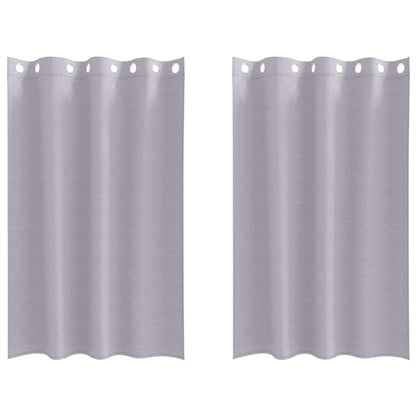 Vorhänge mit Vorhängen 2 pcs Metallgrau Polyester