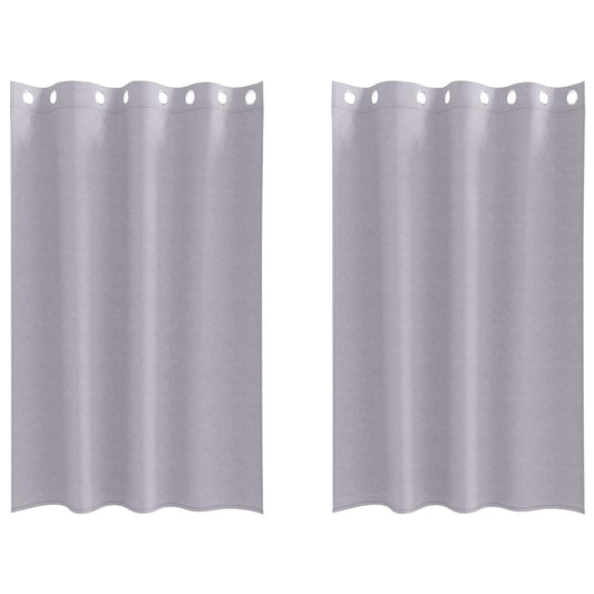 Vorhänge mit Vorhängen 2 pcs Metallgrau Polyester