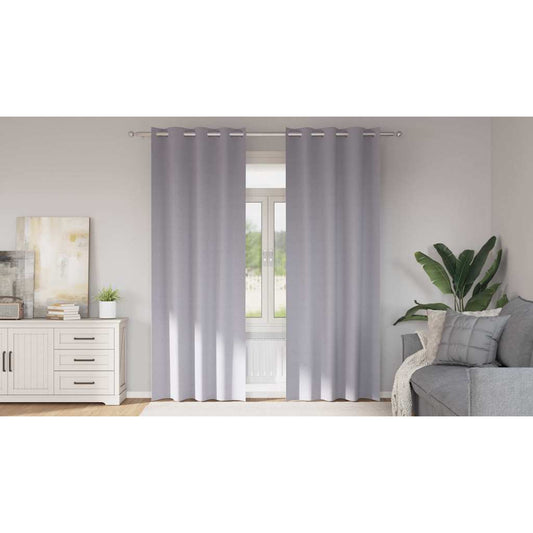 Vorhänge mit Vorhängen 2 pcs Metallgrau Polyester