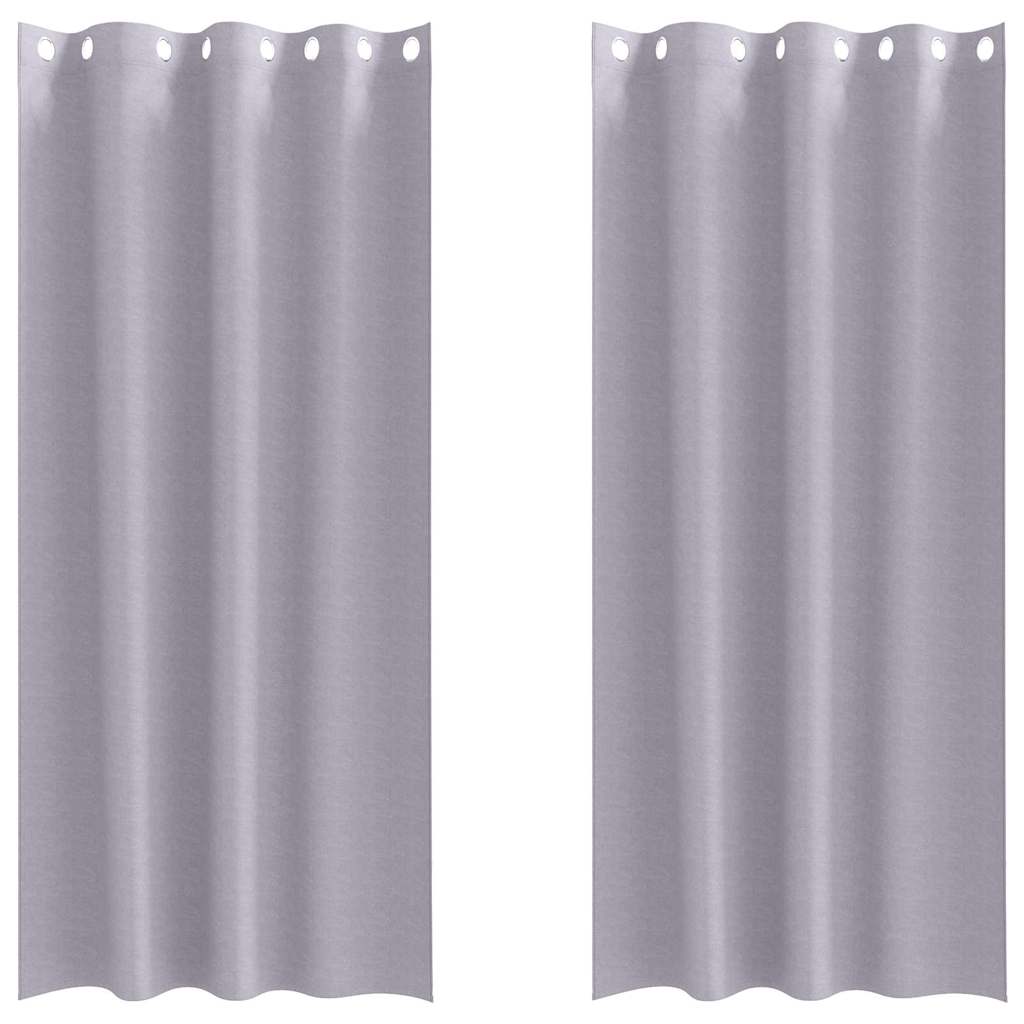 Vorhänge mit Vorhängen 2 pcs Metallgrau Polyester
