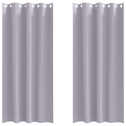 Vorhänge mit Vorhängen 2 pcs Metallgrau Polyester