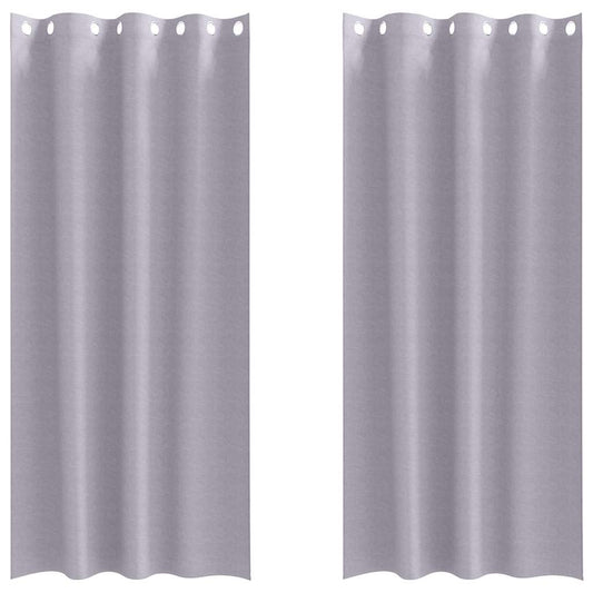 Vorhänge mit Vorhängen 2 pcs Metallgrau Polyester