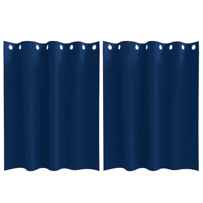 Vorhänge mit Vorhängen 2 pcs Dunkelblau Polyester