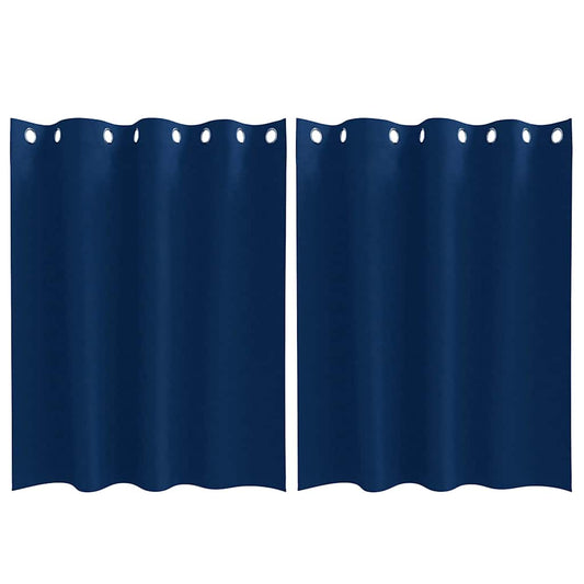 Vorhänge mit Vorhängen 2 pcs Dunkelblau Polyester