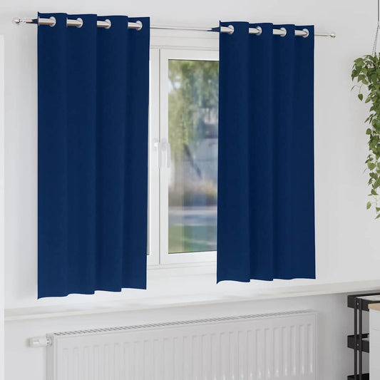 Vorhänge mit Vorhängen 2 pcs Dunkelblau Polyester