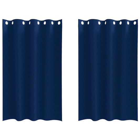 Vorhänge mit Vorhängen 2 pcs Dunkelblau Polyester