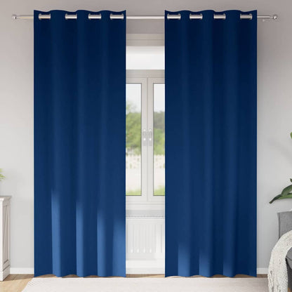Vorhänge mit Vorhängen 2 pcs Dunkelblau Polyester
