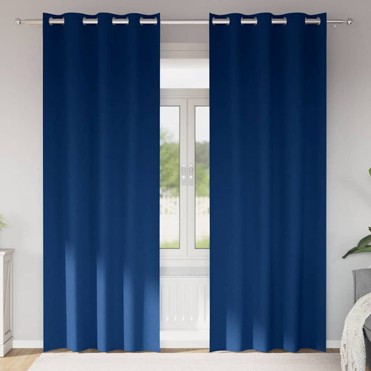 Vorhänge mit Vorhängen 2 pcs Dunkelblau Polyester
