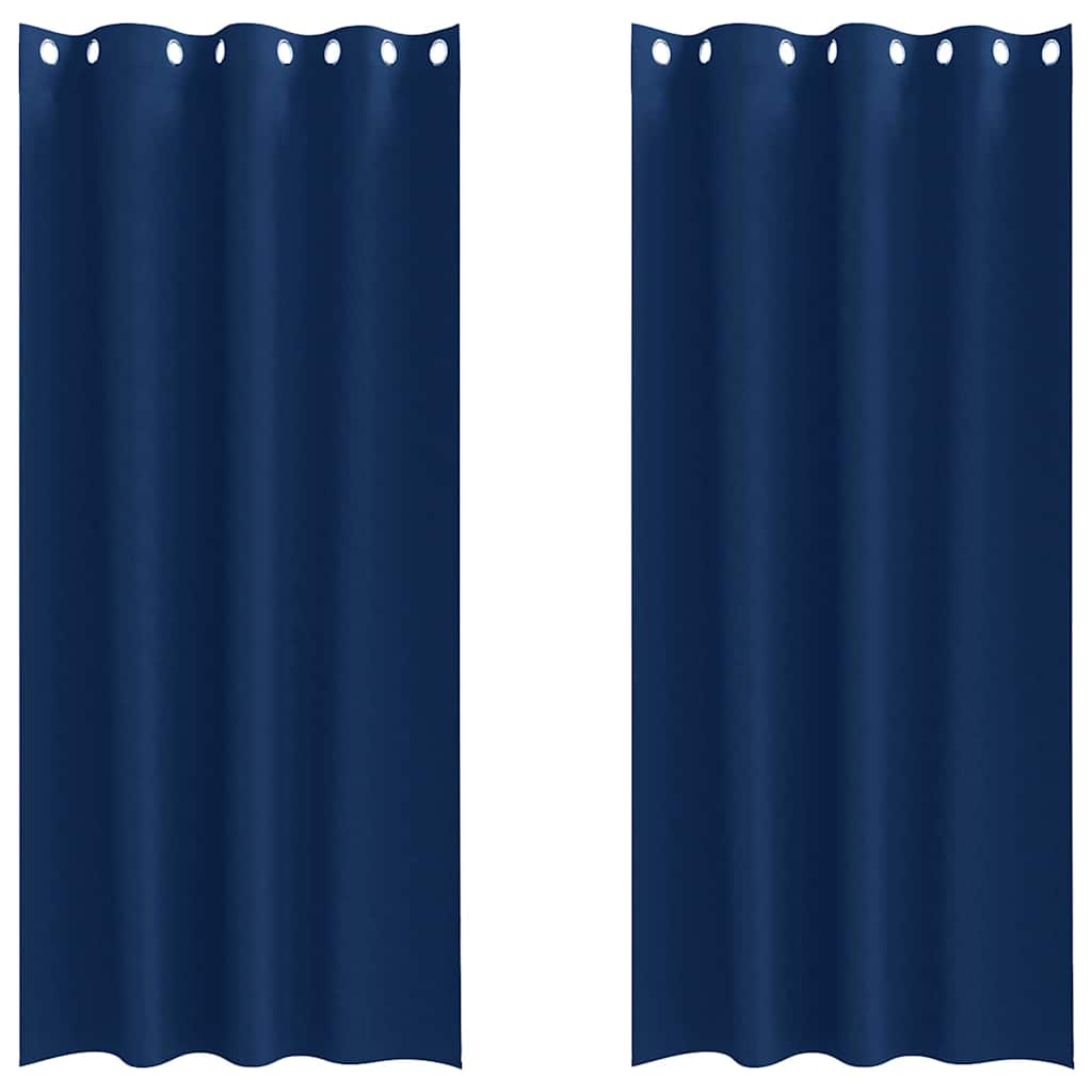 Vorhänge mit Vorhängen 2 pcs Dunkelblau Polyester