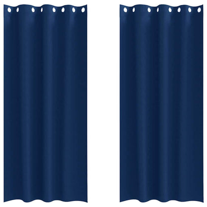 Vorhänge mit Vorhängen 2 pcs Dunkelblau Polyester