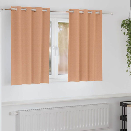 Vorhänge mit Vorhängen 2 pcs Hellbraun Polyester