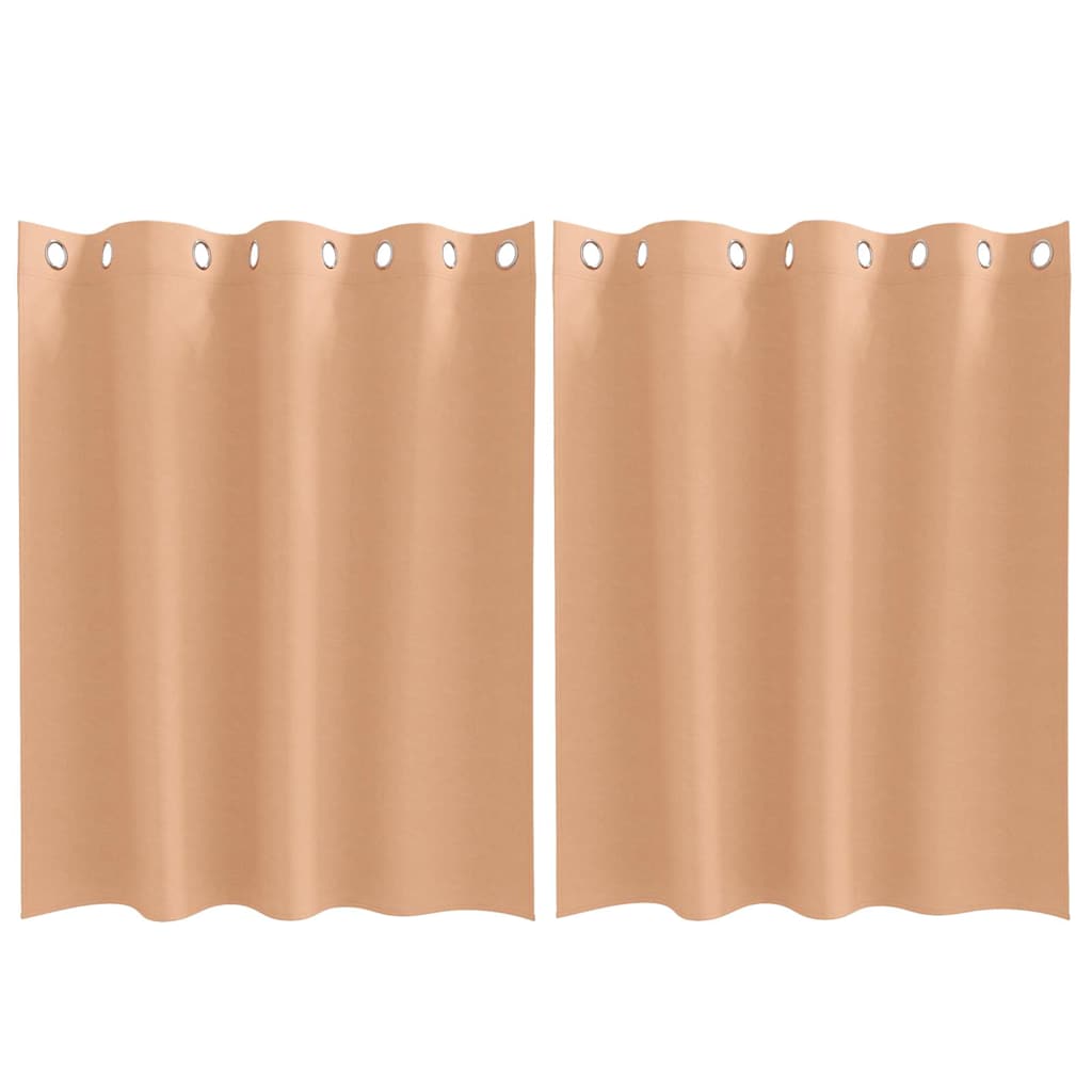 Vorhänge mit Vorhängen 2 pcs Hellbraun Polyester