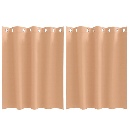 Vorhänge mit Vorhängen 2 pcs Hellbraun Polyester