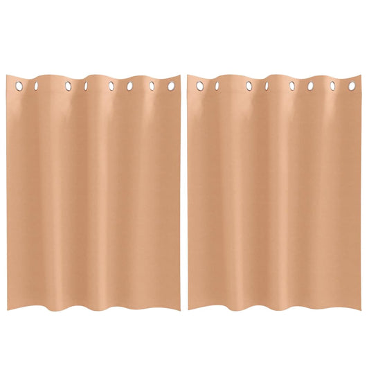 Vorhänge mit Vorhängen 2 pcs Hellbraun Polyester