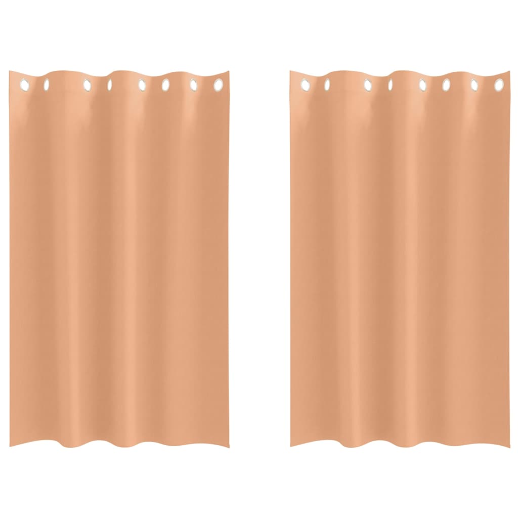 Vorhänge mit Vorhängen 2 pcs Hellbraun Polyester