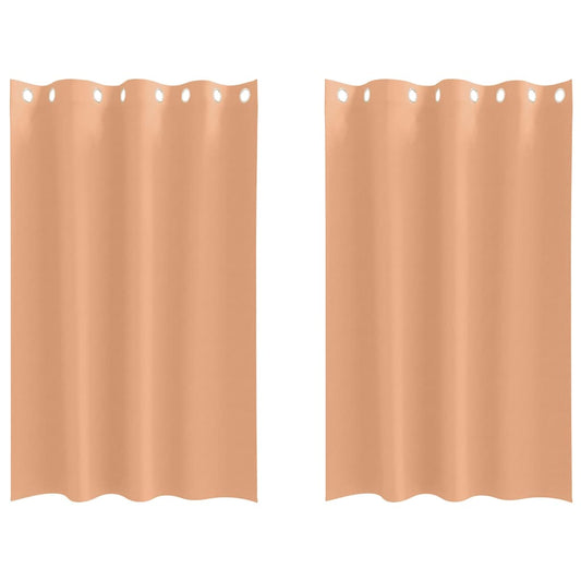 Vorhänge mit Vorhängen 2 pcs Hellbraun Polyester