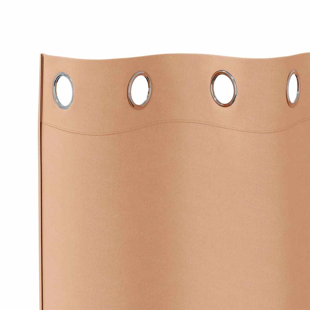 Vorhänge mit Vorhängen 2 pcs Hellbraun Polyester